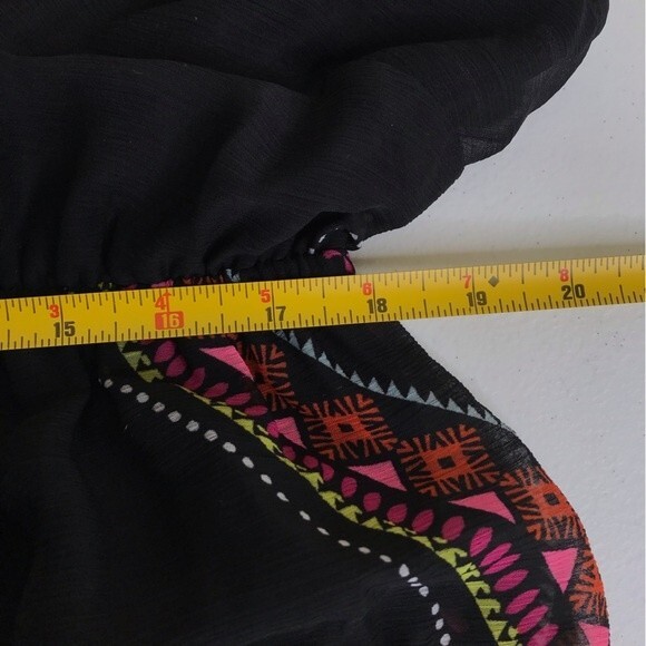 Old Navy Maternity Boho Black Geometric Aztec Print Maxi Dress Women Size Small - Picture 9 of 13